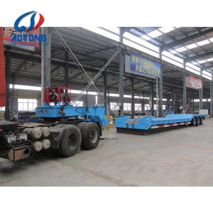 3 Axle Front Load Low Bed Trailer with Hydraulic Detachable Gooseneck and ABS