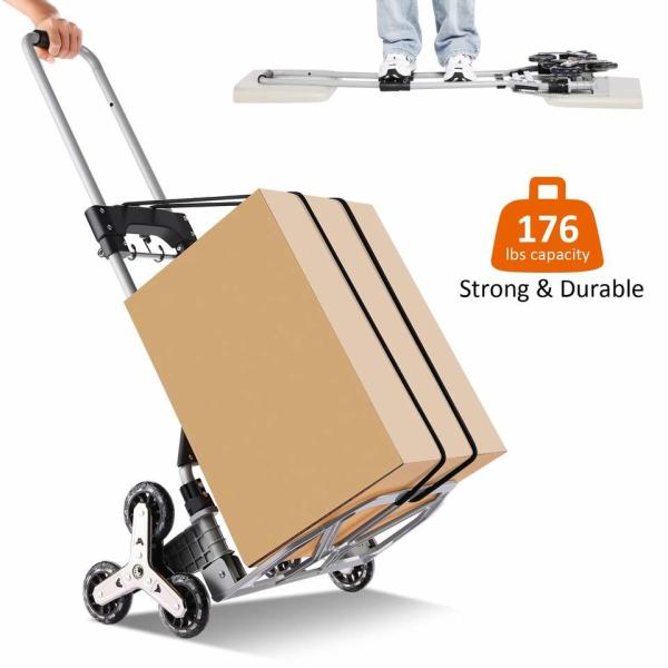 Folding Hand Truck Dolly, 264 Lb Capacity Heavy-Duty Luggage Trolley Cart