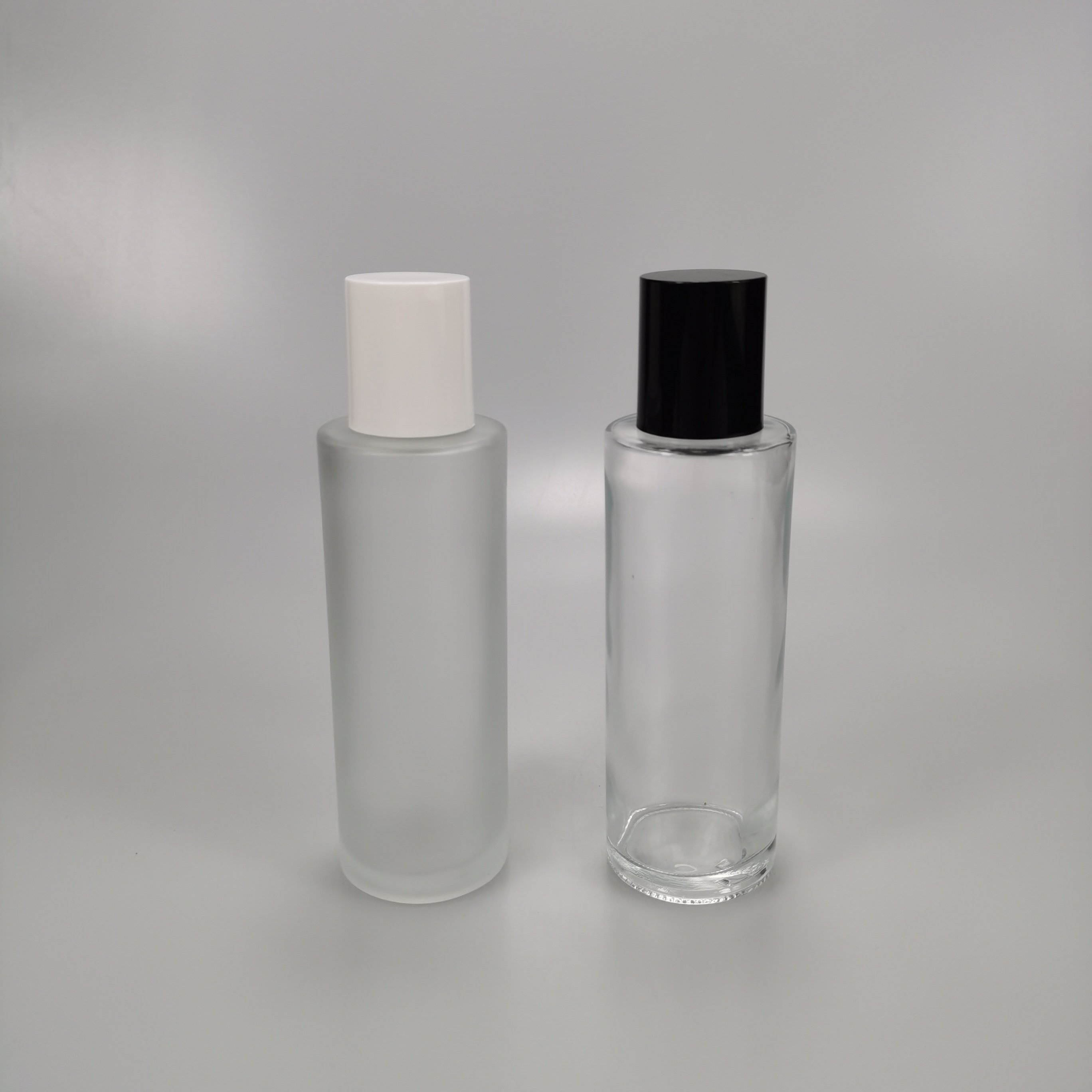 Glass Collar 100ml 150ml Frosted Cylinder Toner Bottle with Cap Body Material Glass