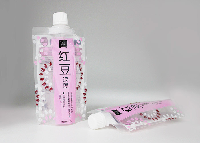 Gravure Printing Food Grade Stand Up Pouch With Spout 12mm For Wash Fluid Liquid