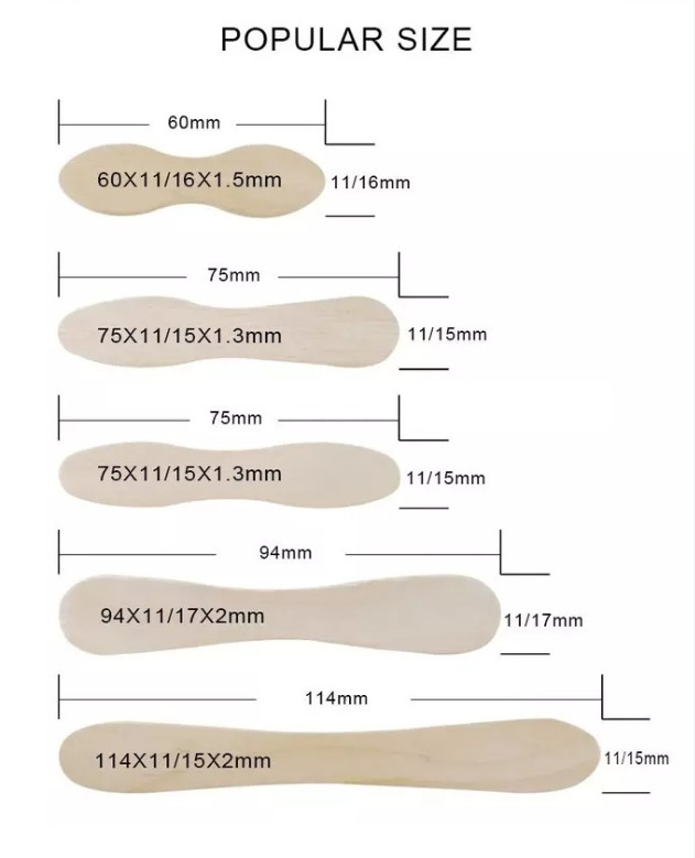Bulk Ice Cream Paddle Spoon Wooden Ice Cream Taster Spoons 3inch 1000pcs