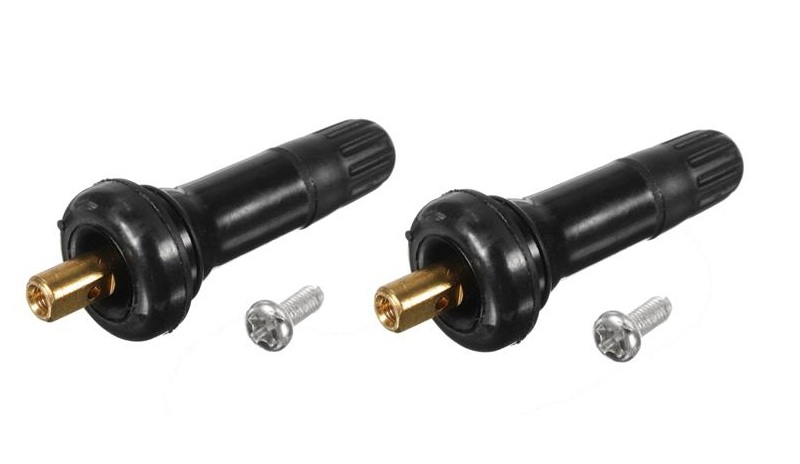 Black Tpms Tire Valve Replacement , Rubber Car Valve Stem Low Consumption