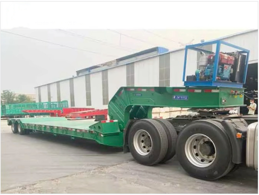 3 Axle 80ton Detachable Gooseneck Lowbed Semi Trailer Heavy Duty Lowboy Trailer For Ghana