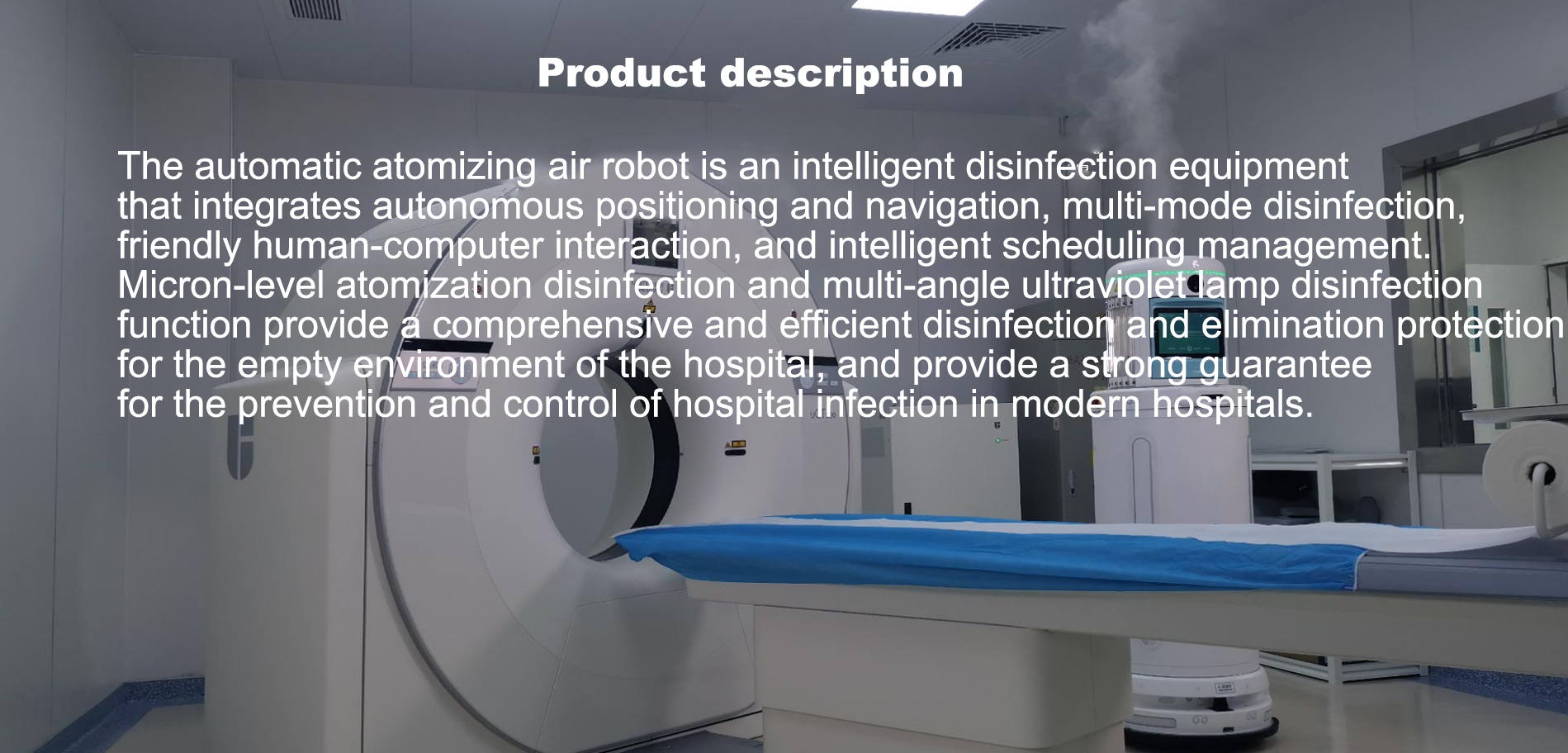Short Wave Automated Guided Ultraviolet Hospital UV Light Sanitizer Robot 90W