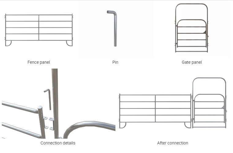 Heavy Duty Pvc Coated Q235 steel Welded Wire Cattle Panels