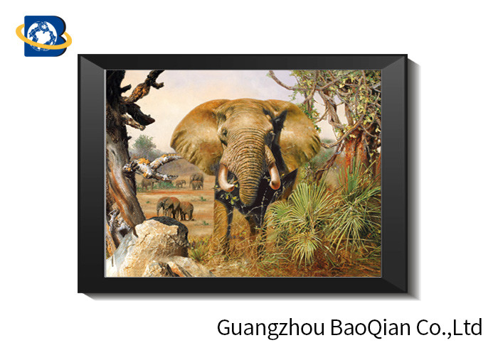 Flip Effect Lenticular Image 40 x 40 cm , 3D Lenticular Printing Pictures Elephant Theme