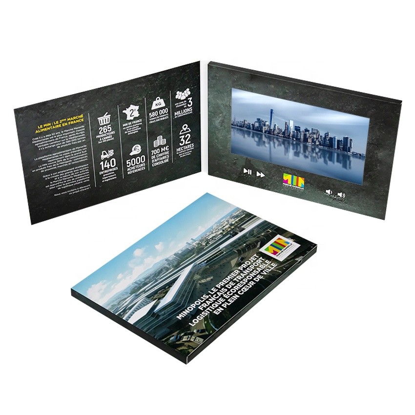 Video Booklet Custom Size 2.4/4.3/5/7/10 inch LCD Greeting Card Lcd Video Mailer TFT Video Brochure