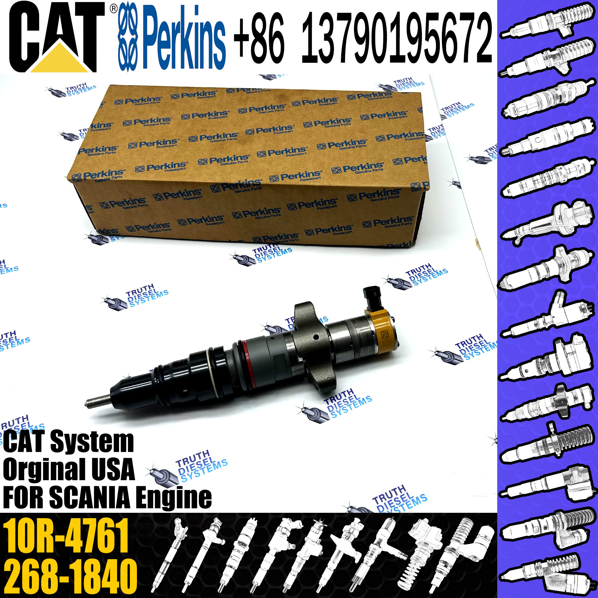 Excavator Parts Engine Diesel Injector Nozzle 10R-4761 10R7225 10R-7225 10R4761 3879432 387-9432