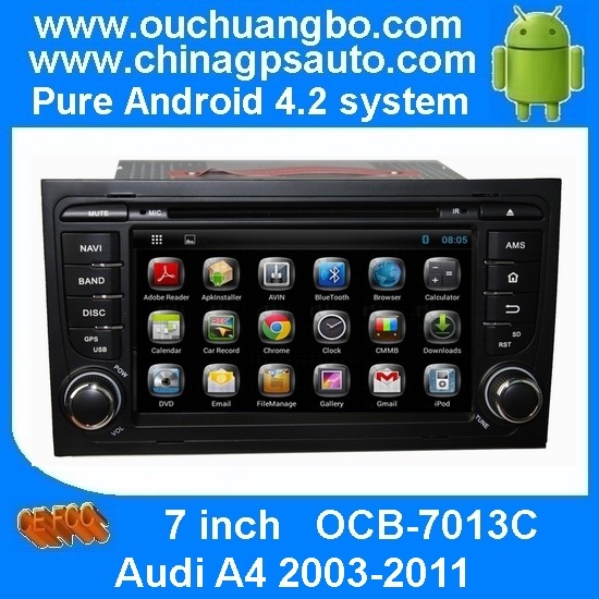 Android 4.2 car stereo for Audi A4 2003-2011 with gps system radio TV bluetooth OCB-7013C