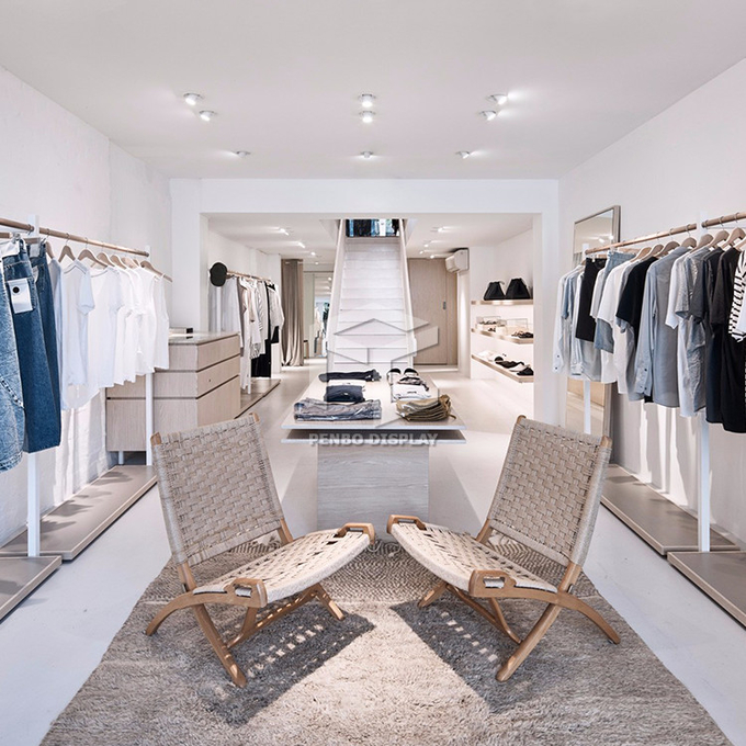 MDF Clothes Display Stand garment Store Furniture Installation Service