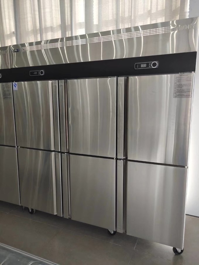 Stainless steel six door meat ice cream fresh-keeping freezer 1