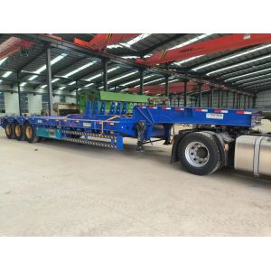 Semi Lowbed Trailer 60t 3 Axle Low Bed Trailer Pull Containers Suitable for