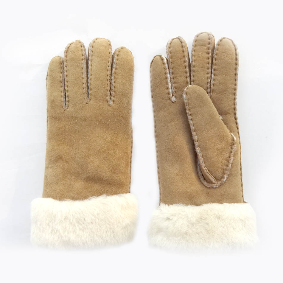 Fashion Ladies Sheepskin Gloves , Ladies Real Leather Gloves Plain Style