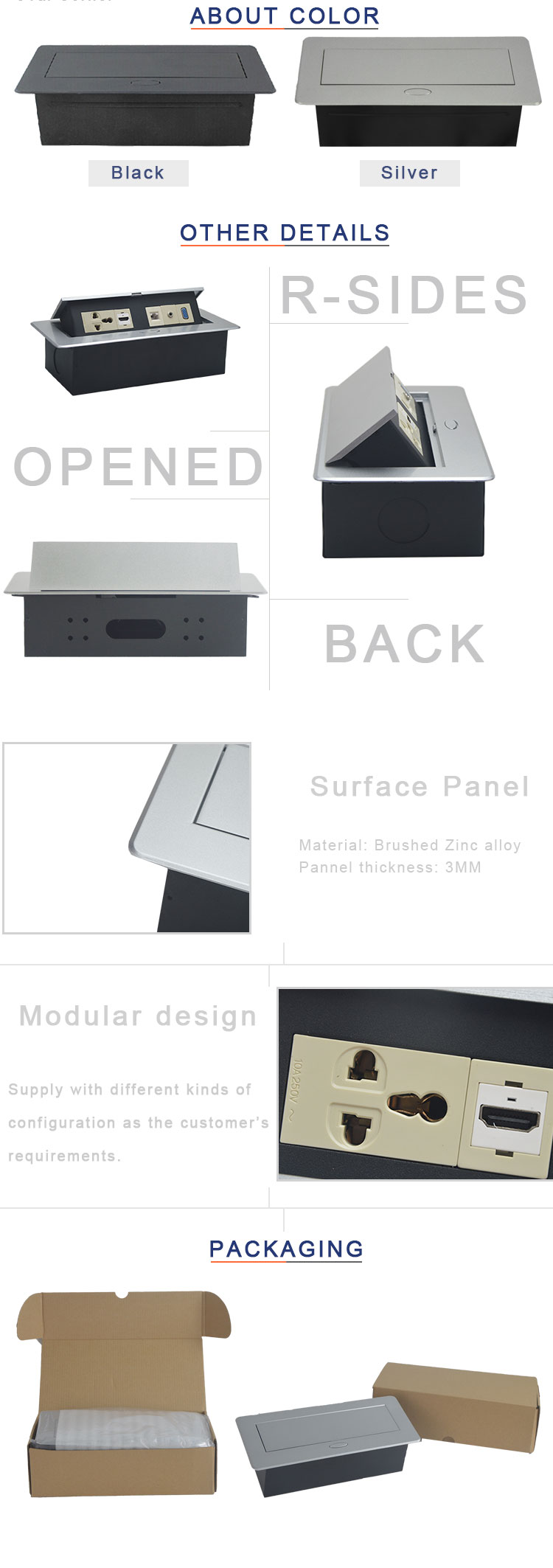 Commonly used in conference room hidden design desktop power socket pop up socket