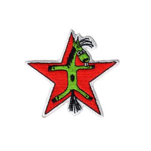 Star Shape Custom Embroidery Patches For Garment With Iron Glue On Back Side