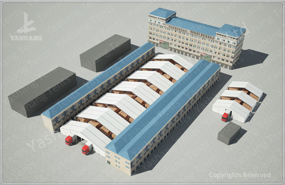 Waterproof Industrial Canopy Tent Fabric Shelter Systems With Transparent Skylight