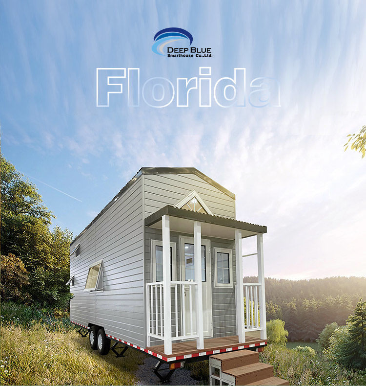 Modular Trailer House Prefabricated Light Steel Structure Homes On Wheels For Sale