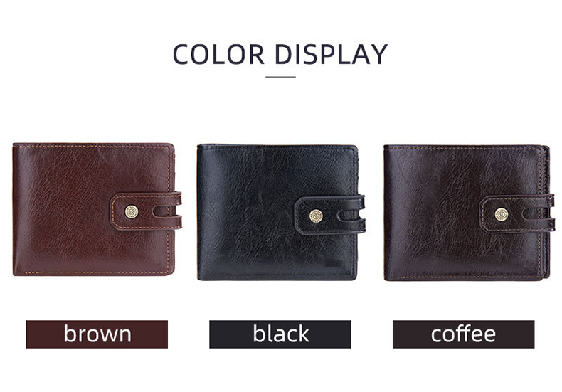 Vintage Multi Card Buckle Men's Short Wallet Creative PU Leather Business Pocket