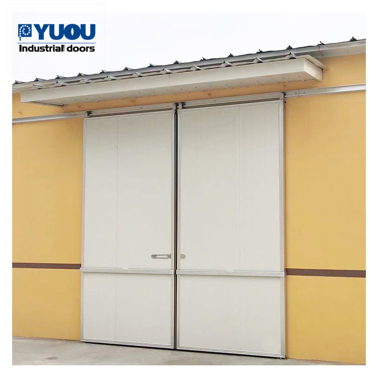 Manual Heavy Duty Sliding Doors Industrial Exterior Metal EPDM 28m/s Windproof