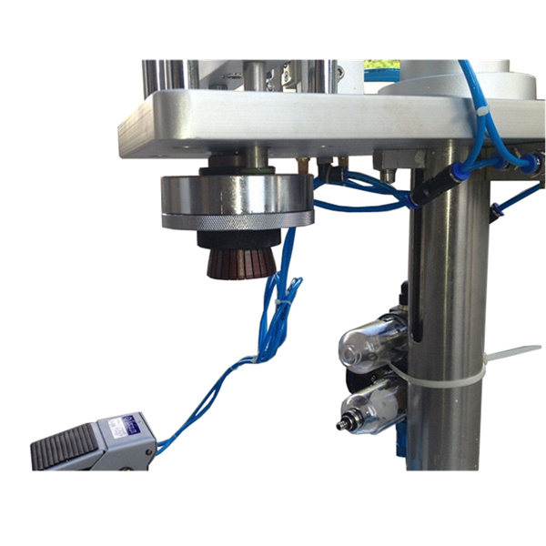 Pneumatic Automatic Perfume Bottle Crimping Machine For Metal Cap Press