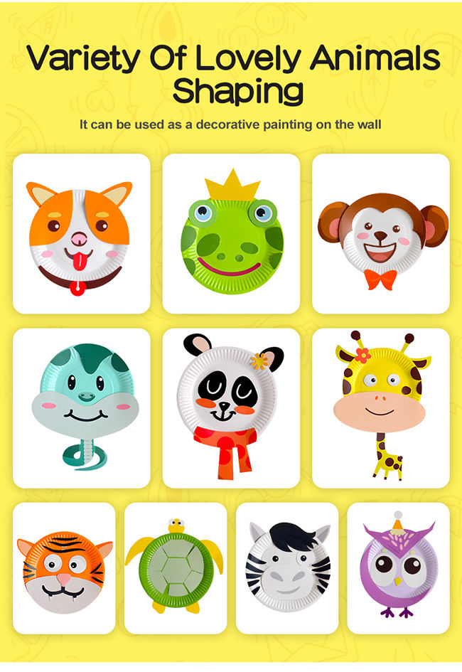 Creative DIY Animal Crafts Paper Plate Kit For Preschool 3-8 Years Kids 3