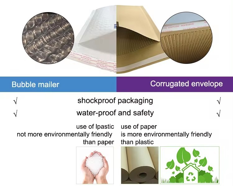 Self Adhesive Seal Kraft Paper Mailer Envelope Bags Brown White Customized