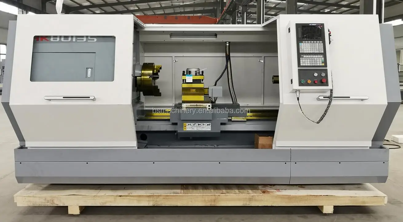 Hard Guideway Spindle Bore 52mm Horizontal Flat Bed Cnc Lathe Machine