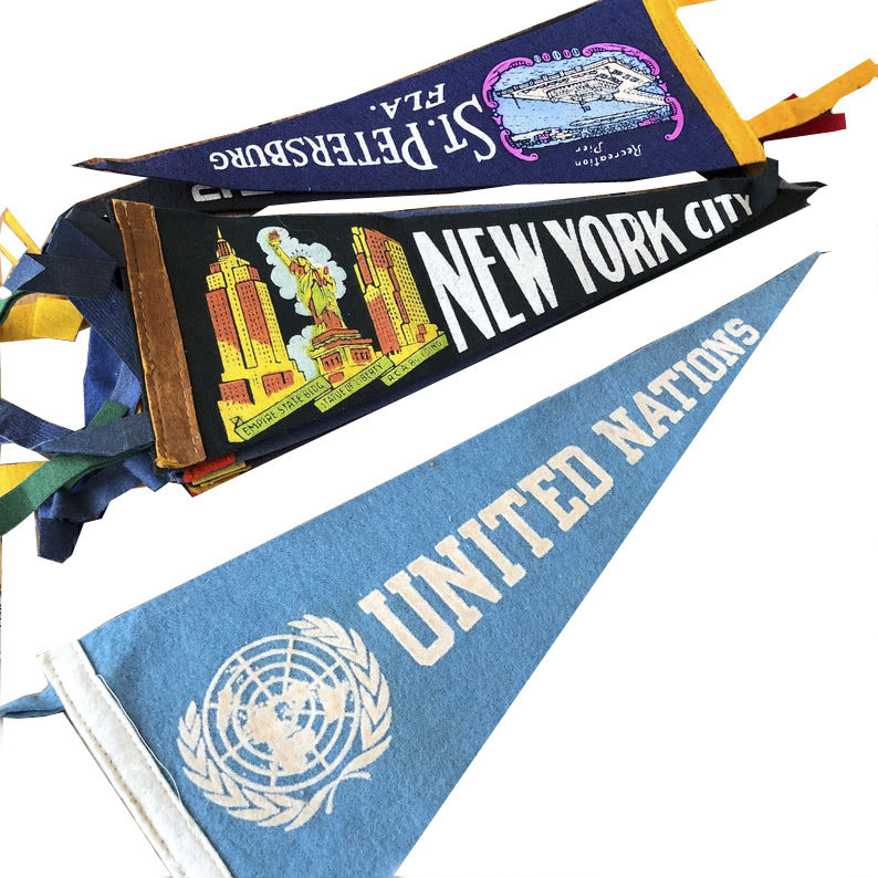 OEM Logo 15x30cm Felt Pennant Banner One Side Printed