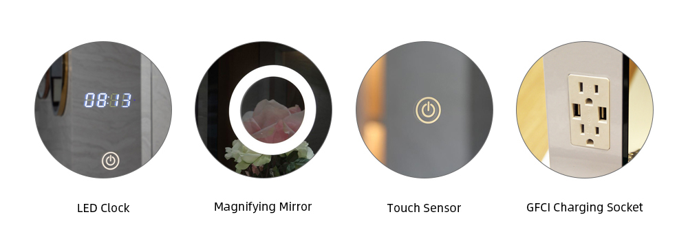 Touch Sensor Led Full Length Mirror Easy Maintenance Bedroom Vanity With Lights
