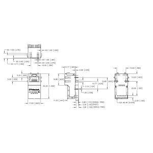 Pulse J1V-U2100NL Compatible LINK-PP 1000 Base-T Vertical Rj45 jack With YG/G