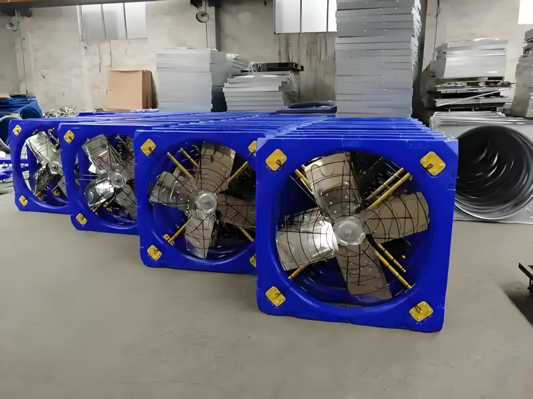 Steel Frame Cattle Sheds Dairy Cow House Hanging Type Exhaust Cooling Fan