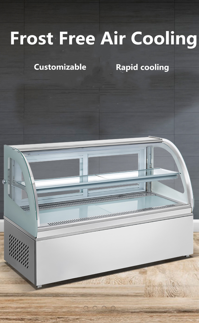 Anticorrosive Pastry Table Top Cake Display Chiller Practical Glass Material