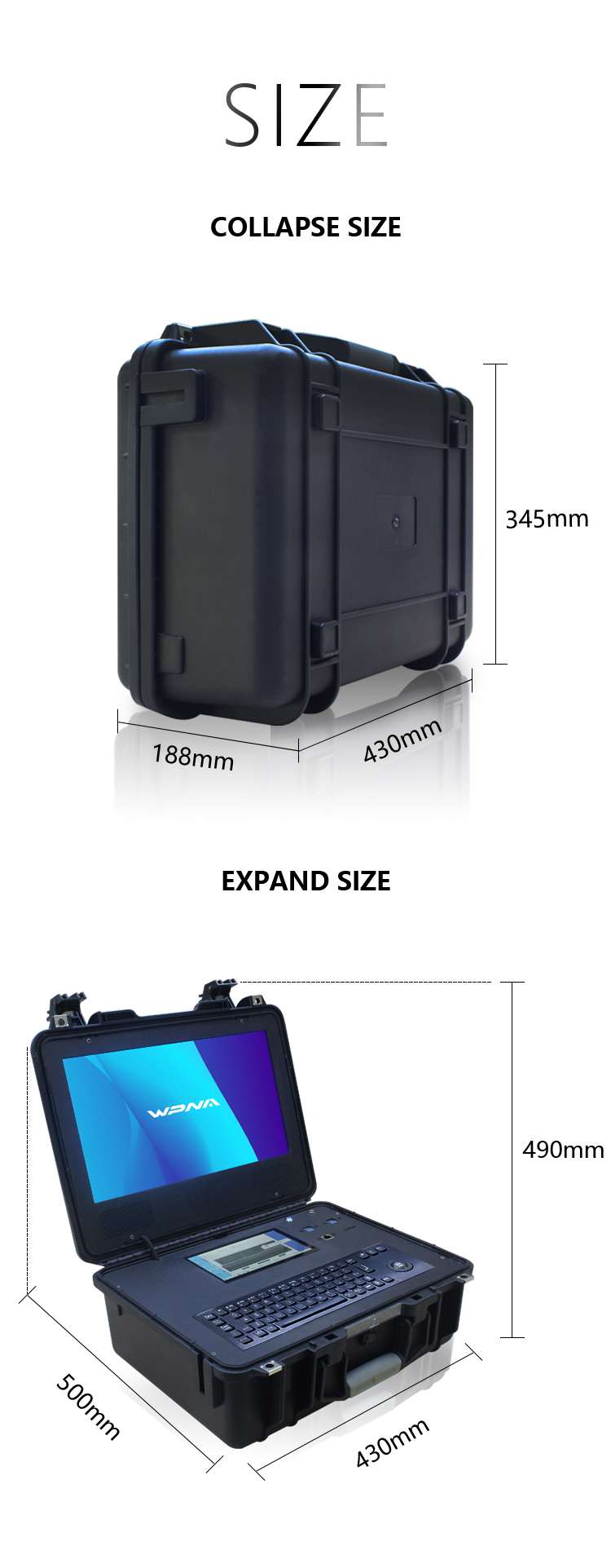 NFC 1D 2D Barcode Scanner Rugged Custom Computer 15.6inch With 13000mah Battery