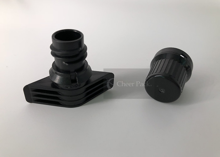 Black Color Polyethylene Twist Spout Cap 9.6mm For Stand Up Pouch