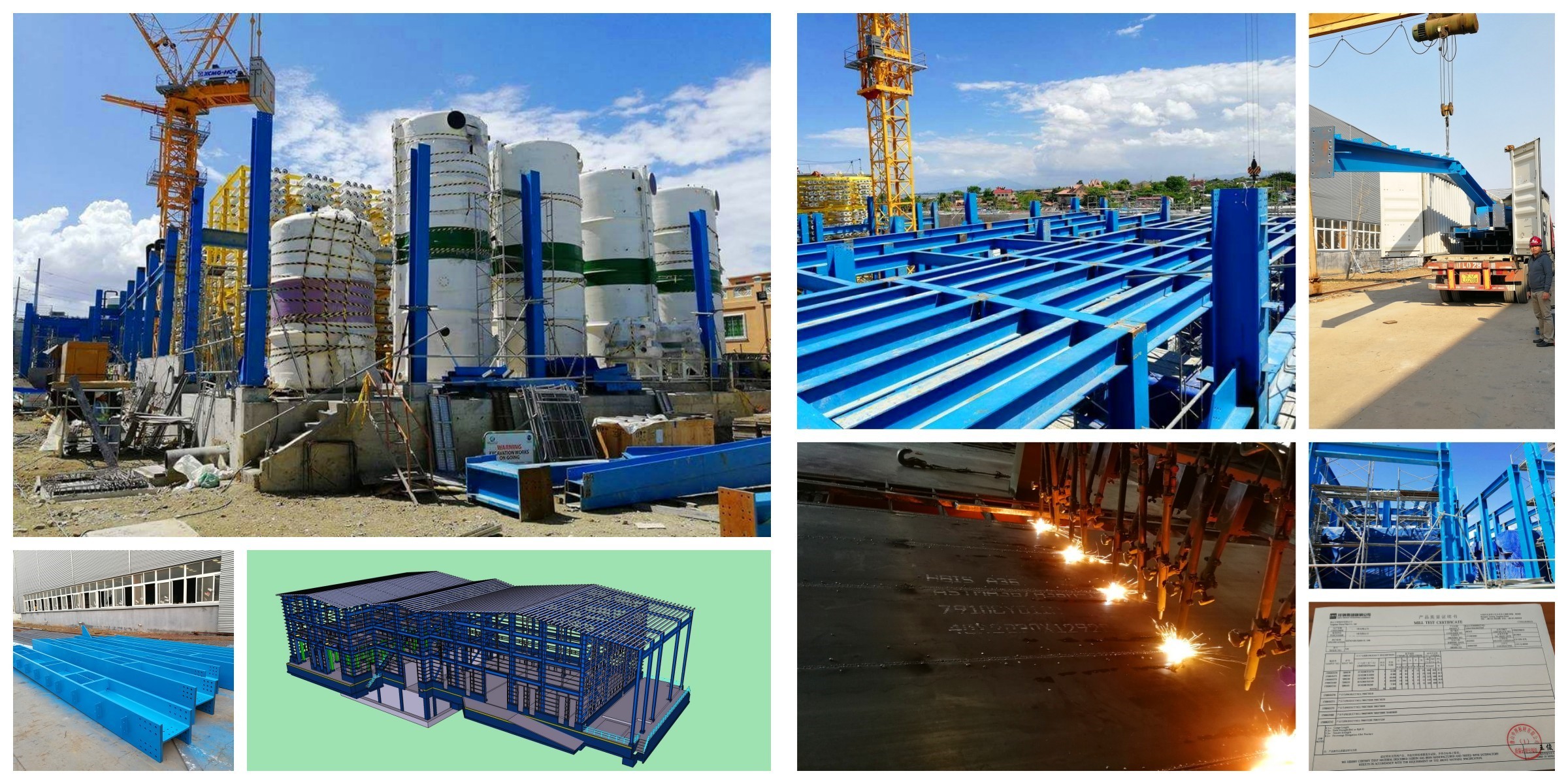 Portal Frame Prefab Pre Assembled Steel Workshop Building Storage Garage Hot Rolled Section Construction