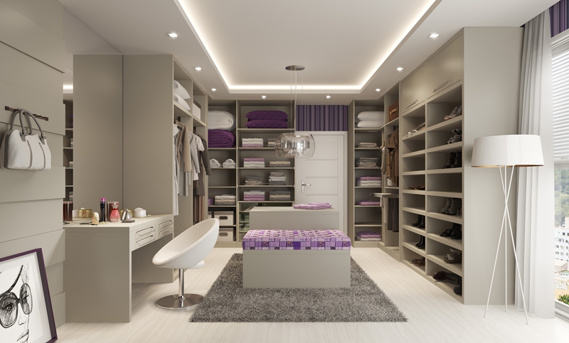 Villa Sliding Door White Wooden Wardrobe Customized Size for Modern Bedroom Furniture