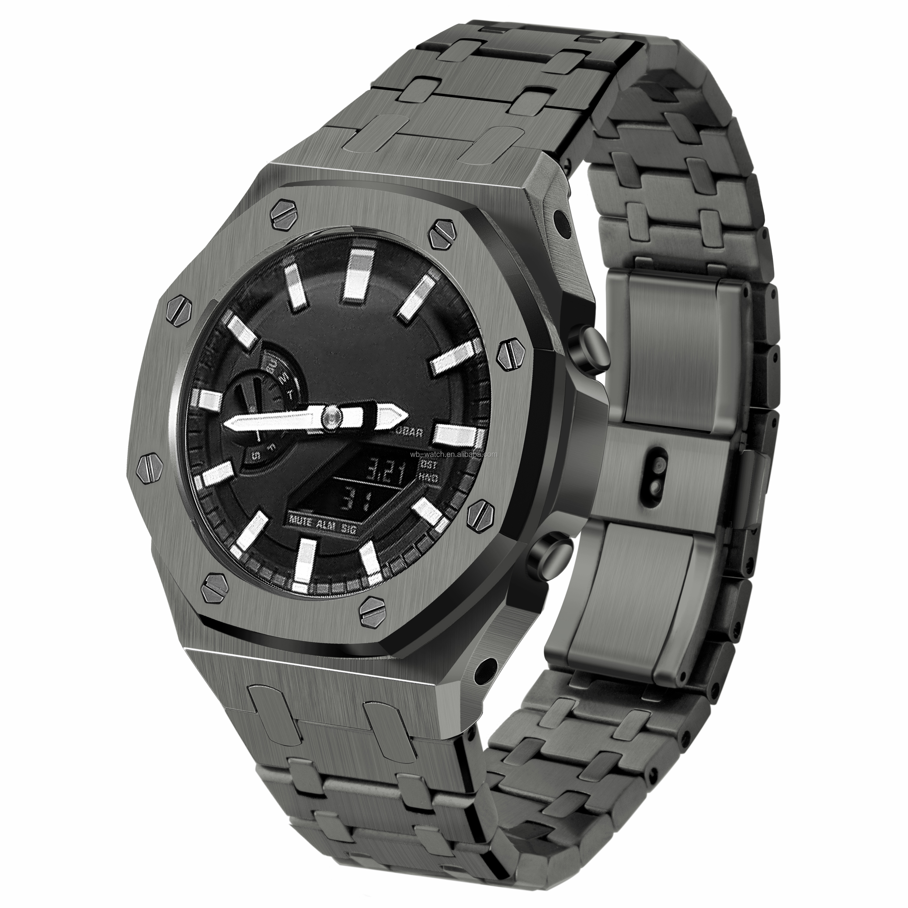 GA2100 Rubber Strap Metal Bezel Parts Accessories Watch Mod Kit Stainless Steel Case for Casio GA2100 G Shock