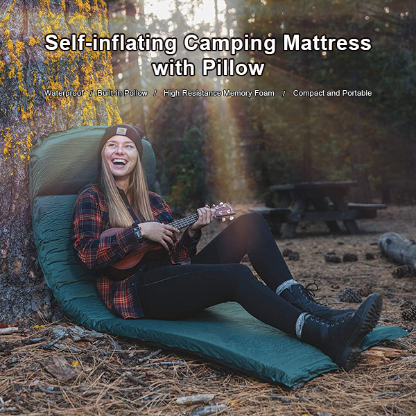 One Piece TPU Self Inflating Double Camp Mat Easy Carry Outdoor Inflating Camping Mattress
