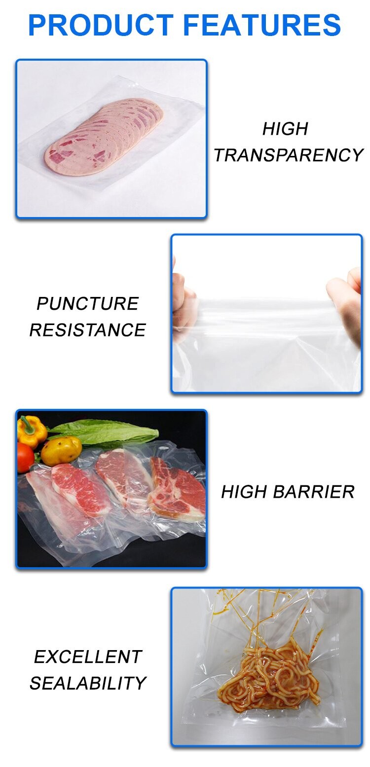 Plastic Sausage Casings Shirred Casing Transparent Nylon Tube Film Moisture Proof