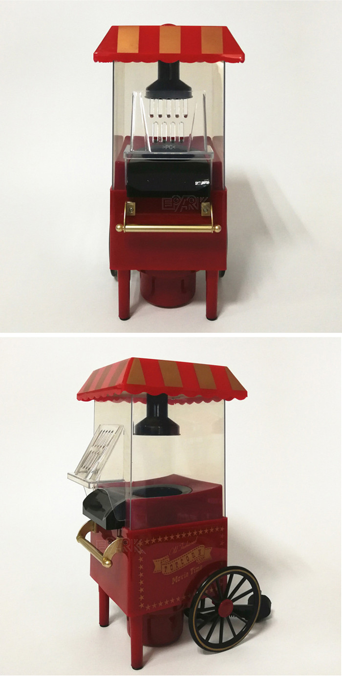 Car Shape Amusement Game Machines Hot Air Automatic Popcorn Popper With Cart