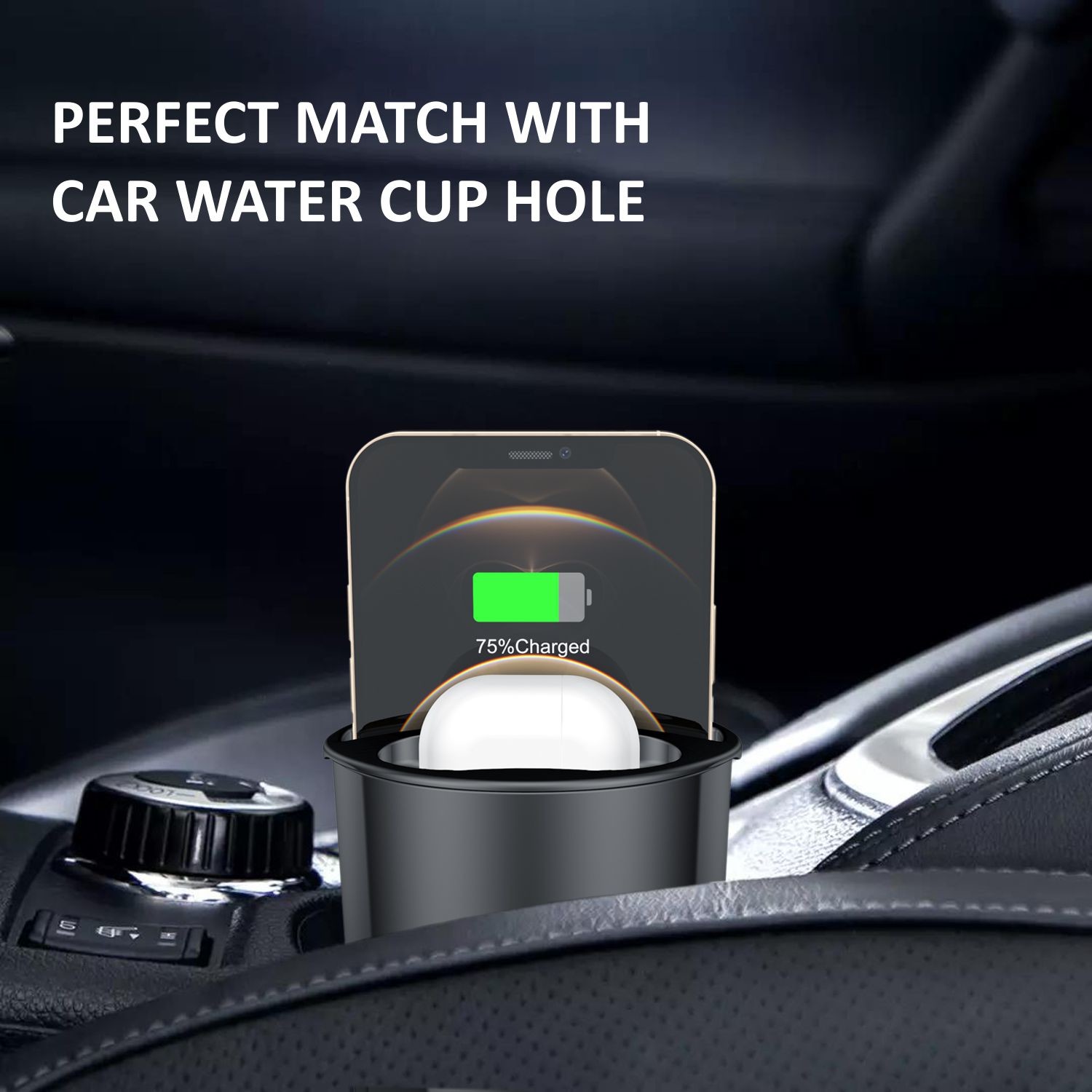 Cup-shape Charger 15W Wireless fast Charging with 5V/2A USB output