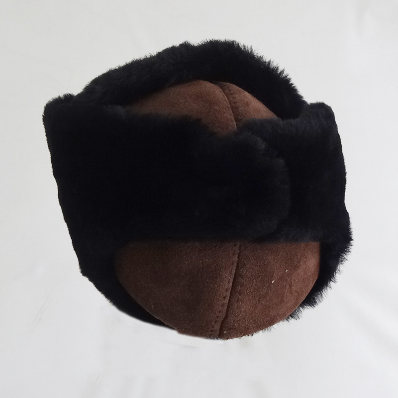 High quality Russian warm sheepskin shearling fur winter hat