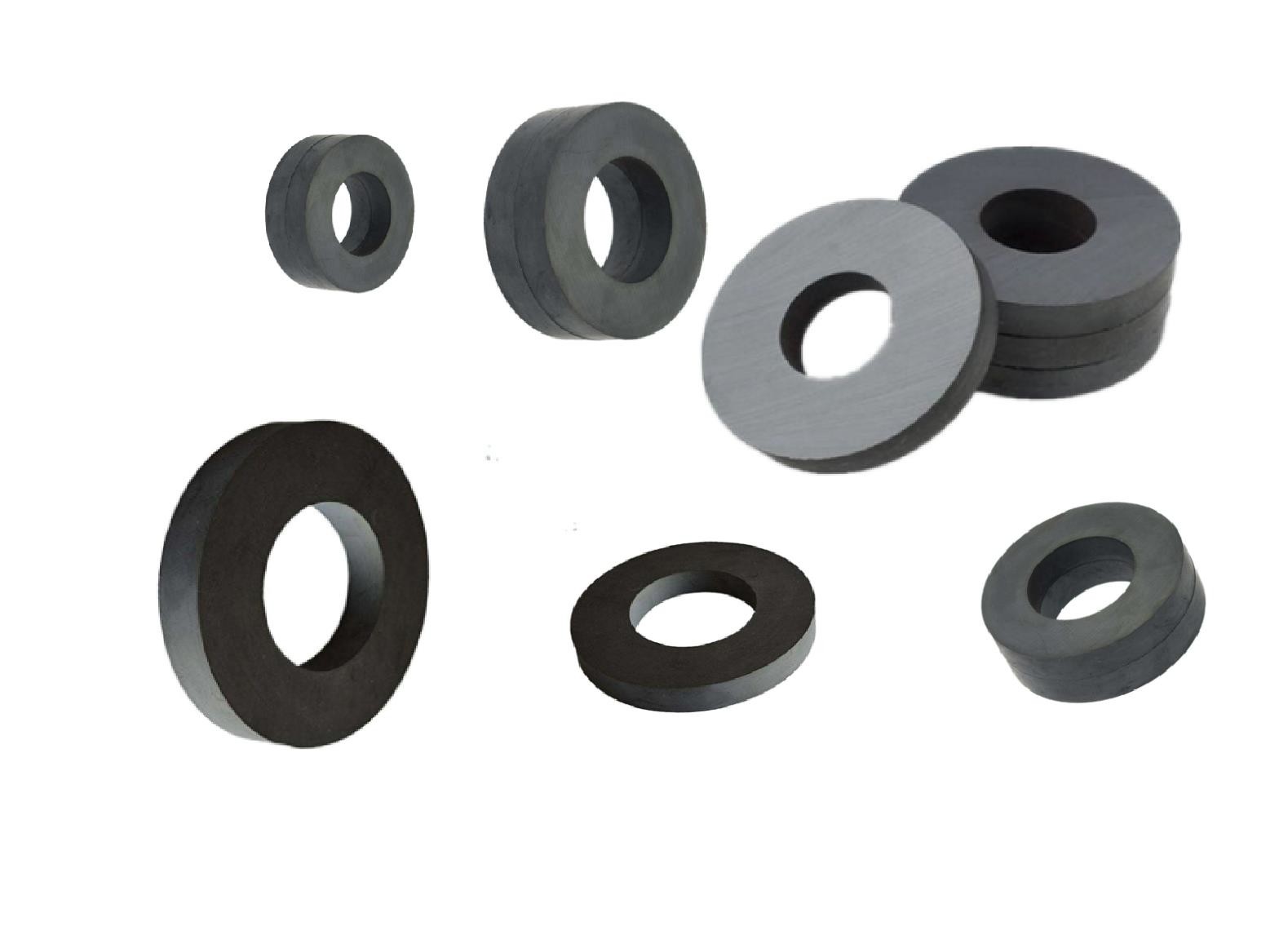 Customized High Performance Ring Ferrite Magnet Charcoal Gray For DC Motor