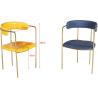 Buy cheap High Back 52cm 49cm Gilded Faux Leather Dining Chairs from wholesalers