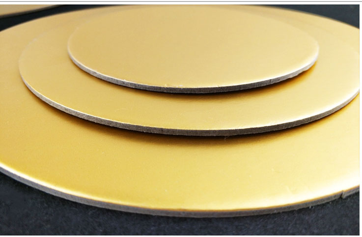 Golden Cake Boards Cardboard Food Beverage Smooth Cake Drum Round Shape for Cake Shop