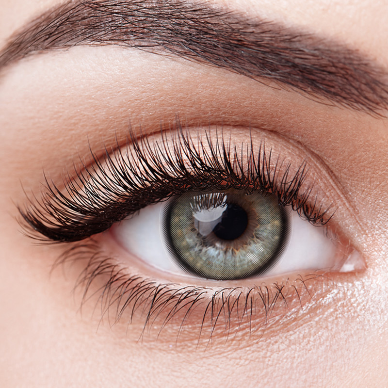 Natual Looking Green Cosmetic Color Contact Lenses For Dark