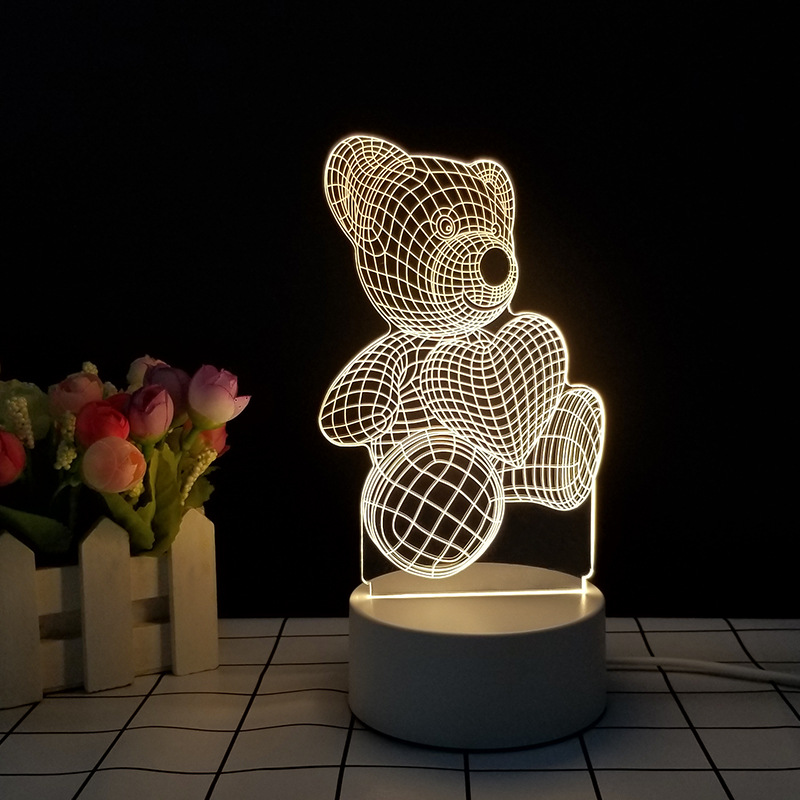 Colorful Illusion Mood 3D LED Lights 7 Colors Changing For Children Kids