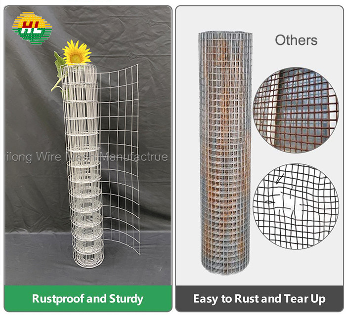 14 Gauge Welded Wire Mesh Rolls 36inch X 50ft Rectangle Openings for Garden
