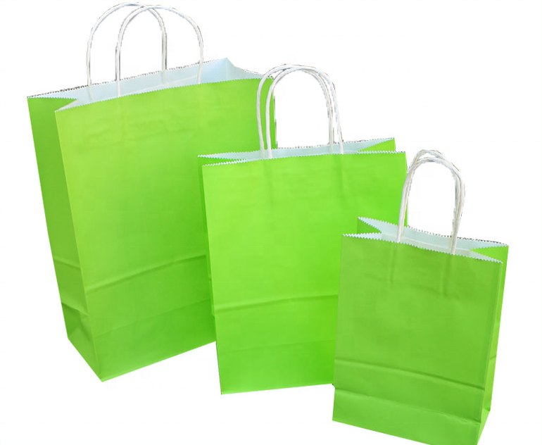 Kingkron Multi Colored Kraft Gift Bags With Handles Clothing Packaging