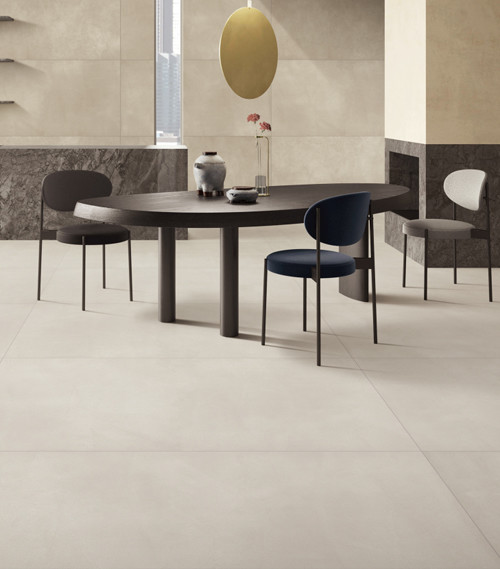 Classic Beige Micro Cement Look Floor Tiles Non Slip Ceramic Tiles